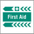 First Aid, Arrow Left Site Saver Sign 400X400mm - Safety Sign