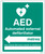 AED located in XXX metres - arrow left - Safety Sign