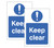 Keep clear Double sided self adhesive window sticker 150x220mm