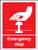 Emergency Stop (White/Red) - Safety Sign