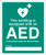 This Building Is Equipped With An AED Located - Safety Sign