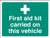 First Aid Kit Carried On This Vehicle (Face Adhesive)
