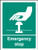 Emergency stop (white/green) - Safety Sign