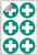 First aid symbol 65mm dia - sheet of 6 - Safety Sign