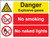 Danger explosive gases no smoking no naked lights - Safety Sign