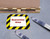 Floor graphic frame A4 Yellow/Black 400x310mm with clear A4 window 