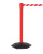Retractable industrial barrier on red post (3.4m red/white webbing) 1015mm high post 