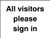 All visitors please sign in - Safety Sign