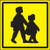 School children pictorial (sav face adhesive 300x300mm) - Safety Sign