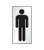 Gents symbol 70x140mm Engraved aluminium effect pvc - Safety Sign