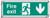 Fire exit down visual impact 5mm acrylic sign 450x150mm c/w stand off locators - Safety Sign
