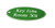 78x150mm Key fob oval - White text on green