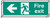 Fire exit left visual impact 5mm acrylic sign 450x150mm c/w stand off locators - Safety Sign