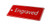 50x100mm Key fob rectangle - White text on red