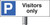 Parking visitors only verge sign 450x150mm (post 800mm) - Safety Sign