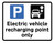 Electric vehicle recharging point only class RA1 355x275mm c/w channelling - Safety Sign