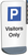 Parking Visitors only - Temporary sign 850mm panel (1.2mm aluminium) 9kg pvc base - Safety Sign