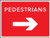 Pedestrians arrow right 1050x750mm Class RA1 zintec - Safety Sign