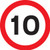 10 mph class RA1 600mm dia - Safety Sign