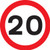 20 mph Class Ra1 600mm Diameter - Safety Sign