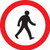 Pedestrians prohibited Class R2 Permanent 600mm Dia (3mm aluminium composite) - Safety Sign