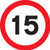 15 mph Class R2 Permanent 600mm Dia (3mm aluminium composite) - Safety Sign