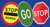 Stop/Go Lollipop Sign 600mm Diameter, 1500mm Pole - Safety Sign