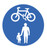 Pedal cycle & pedestrian route only class R2 300mm Dia (3mm aluminium composite) c/w channelling - Safety Sign