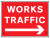 Works traffic arrow right, 600x450mm Re-Flex Sign (3mm reflective polypropylene) - Safety Sign