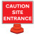 Caution Site Entrance Reflective Cone Sign 600X450mm (Cone Not Included) - Safety Sign