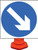 Keep Right Cone Sign 750mm - Safety Sign