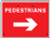 Pedestrians arrow right, 600x450mm Re-Flex Sign (3mm reflective polypropylene) - Safety Sign