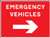 Emergency vehicles arrow right - Safety Sign