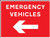 Emergency vehicles arrow left - Safety Sign