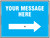 Design Your Own with reversible arrow 600x450mm aluminium sign with wing nut and arrow - Safety Sign