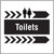 Toilets, arrow right site saver sign 400x400mm - Safety Sign