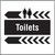 Toilets, arrow left site saver sign 400x400mm - Safety Sign