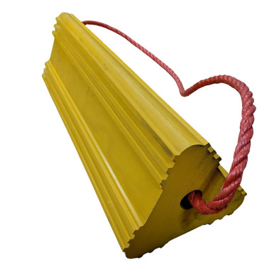 Solid Rubber Aircraft Chock | Red Rope Retrieval Handle | GTSE