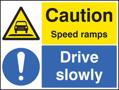 Brake Ramp Free Signs Caution Speed Ramps Drive Slowly - Safety Sign - GTSE UK