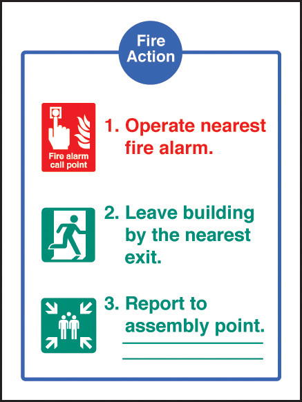 Fire Action - EEC - Safety Sign