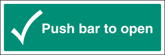Push Bar To Open - Safety Sign