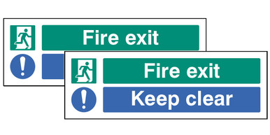 Exit Window Stickers Fire Exit Keep Clear Double Sided Self Adhesive Window Sticker ...