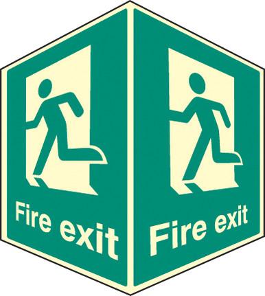 Fire Exit - Projecting Sign Photoluminescent - Safety Sign - GTSE UK