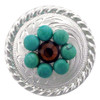 Turquoise Smoked Topaz Rhinestone Crystal Concho
