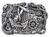 HA2342 LASRP Boat Anchor Rudder Skull Punk Belt Buckle