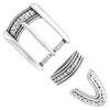 BS8160 SRTP Hand Polished Engraved Belt Buckle Set Fits 1-1/8"(30mm) Wide Belt (Antique Silver)
