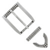 BS8206 SRTP Hand Polished Engraved Belt Buckle Set Fits 1-1/8"(30mm) Wide Belt (Antique Silver)