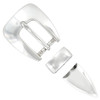 S5354 LASRP Hand Polished Smooth Belt Buckle Set Fits 3/4"(19mm) Belt (Antique Silver)