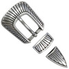 S5561 LASRP Hand Polished Engraved Belt Buckle Set Fits 3/4"(19mm) Belt (Antique Silver)