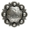 BS9163-4 SRTP 2" Antique Silver Western Floral Engraved Berry Concho Screwback